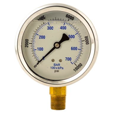 BVA Hydraulics Wet Hydraulic Pressure Gauges GW4012